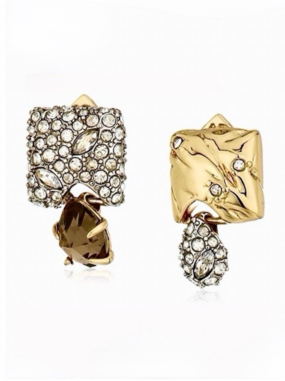 NEW Alexis Bittar Mismatched Pyrite Post Earrings SB18